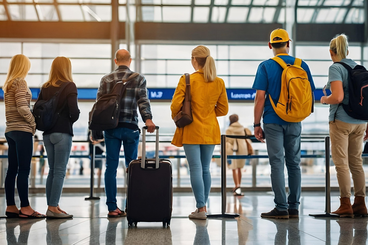 Pessoas no aeroporto